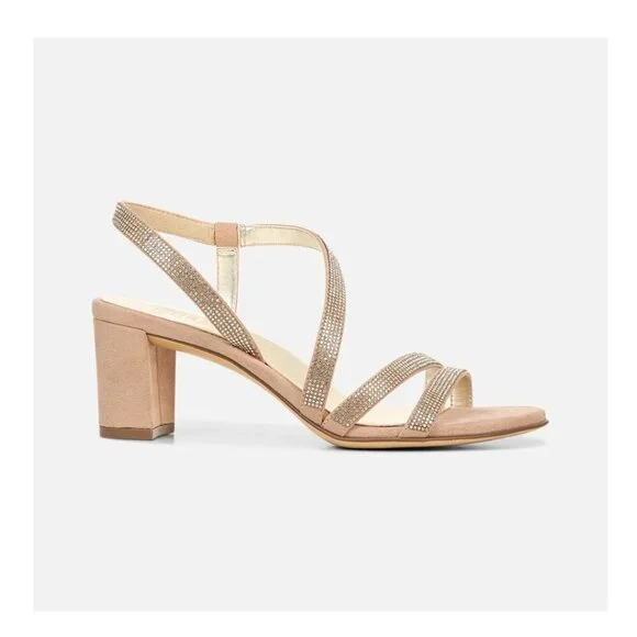 Naturalizer Women's Vanessa Dress Sandal Creme Brulee with Rhinestones - Picture 3 of 11